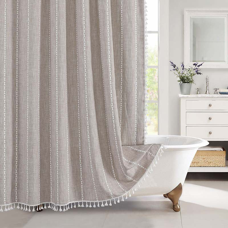 Waterproof Linen Shower Curtain