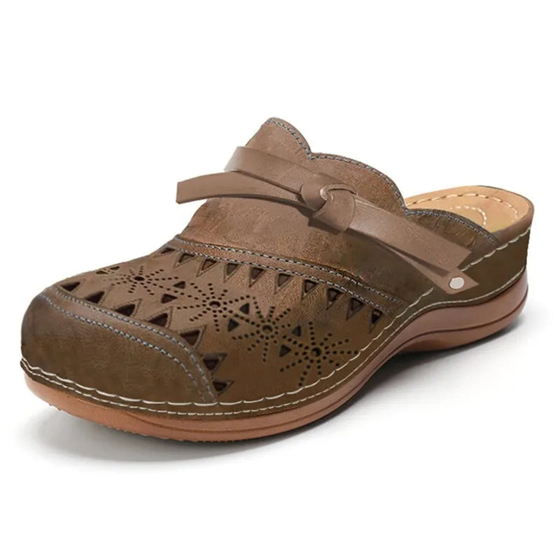 Women's Bow Accent Cutout Slip-On Clogs
