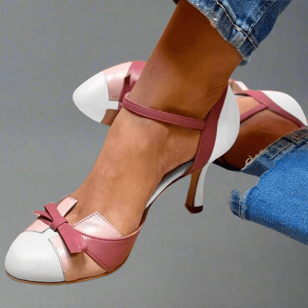 Women's Heeled Sandals with Elegant Bow Detail