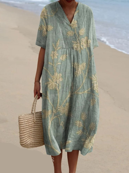 Women's Odile Dress - Floral Elegance and Comfort