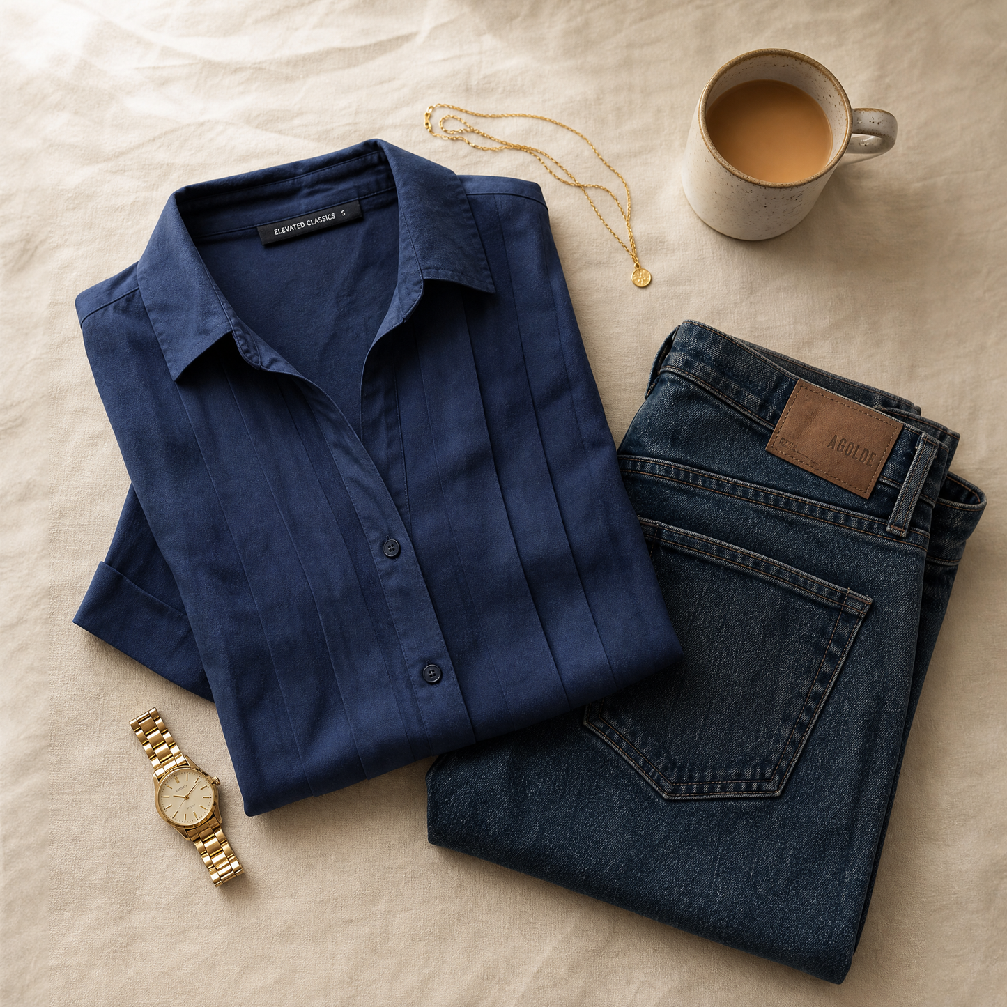 Women's Pleated Short-Sleeve Blouse