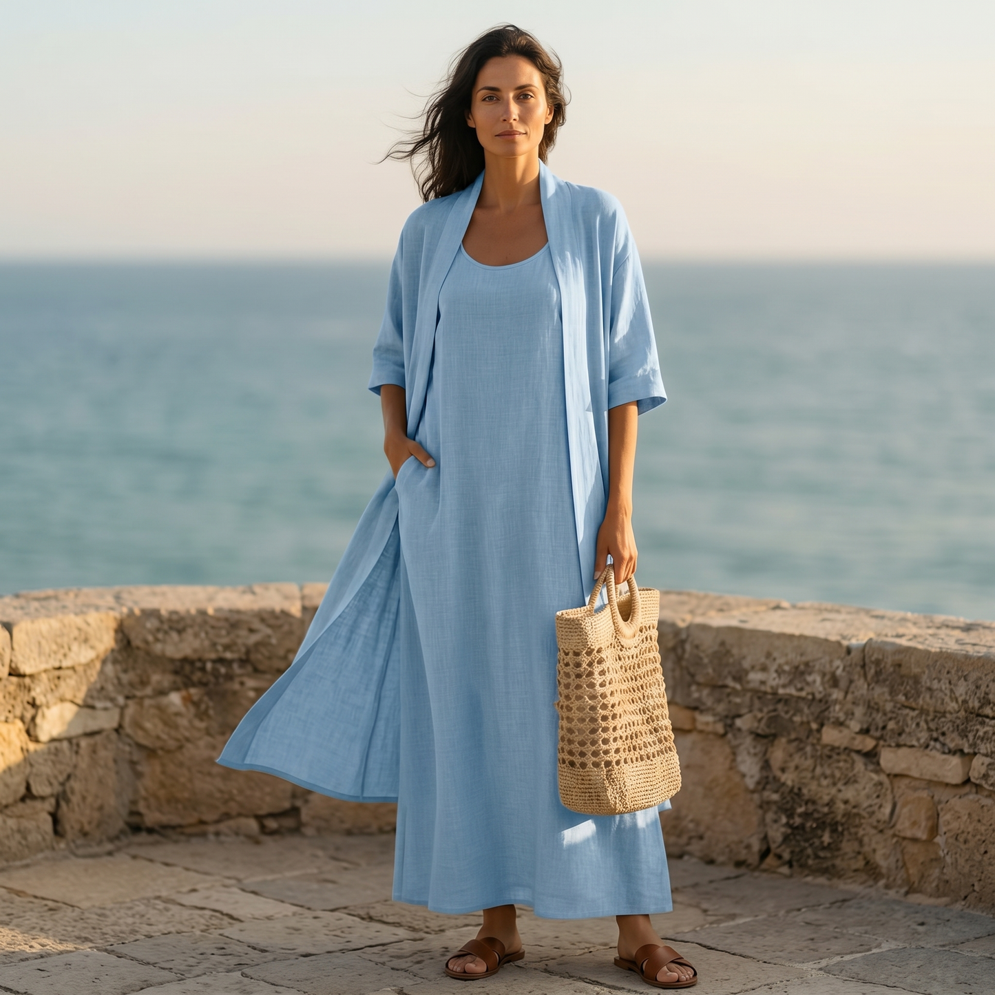 Women's Two-Piece Set with Duster