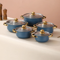 10-Piece Stainless Steel Cookware Set with Glass Lids