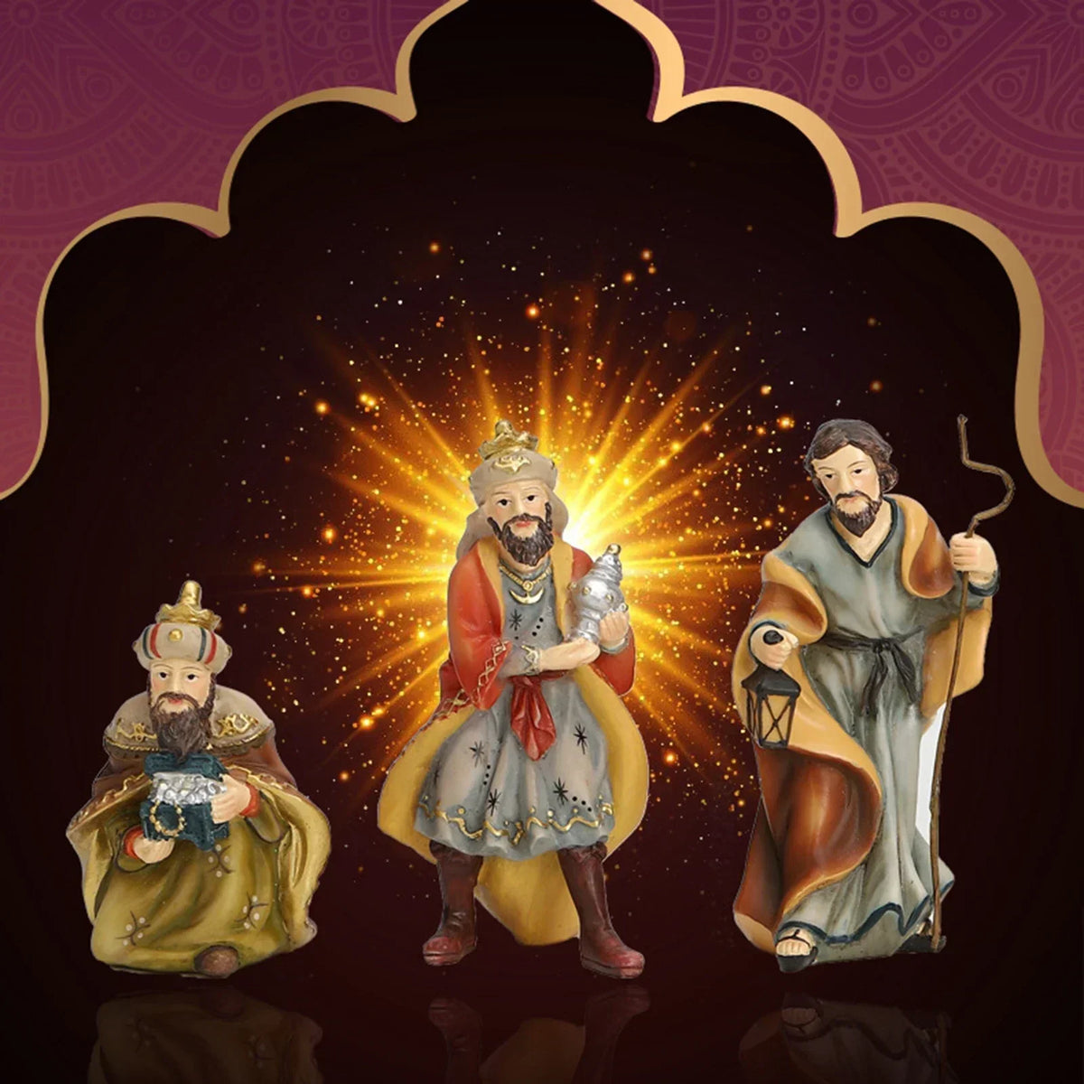 11-Piece Resin Nativity Set, Christmas Manger Scene Figures for Indoor and Outdoor Decor, Catholic Gift