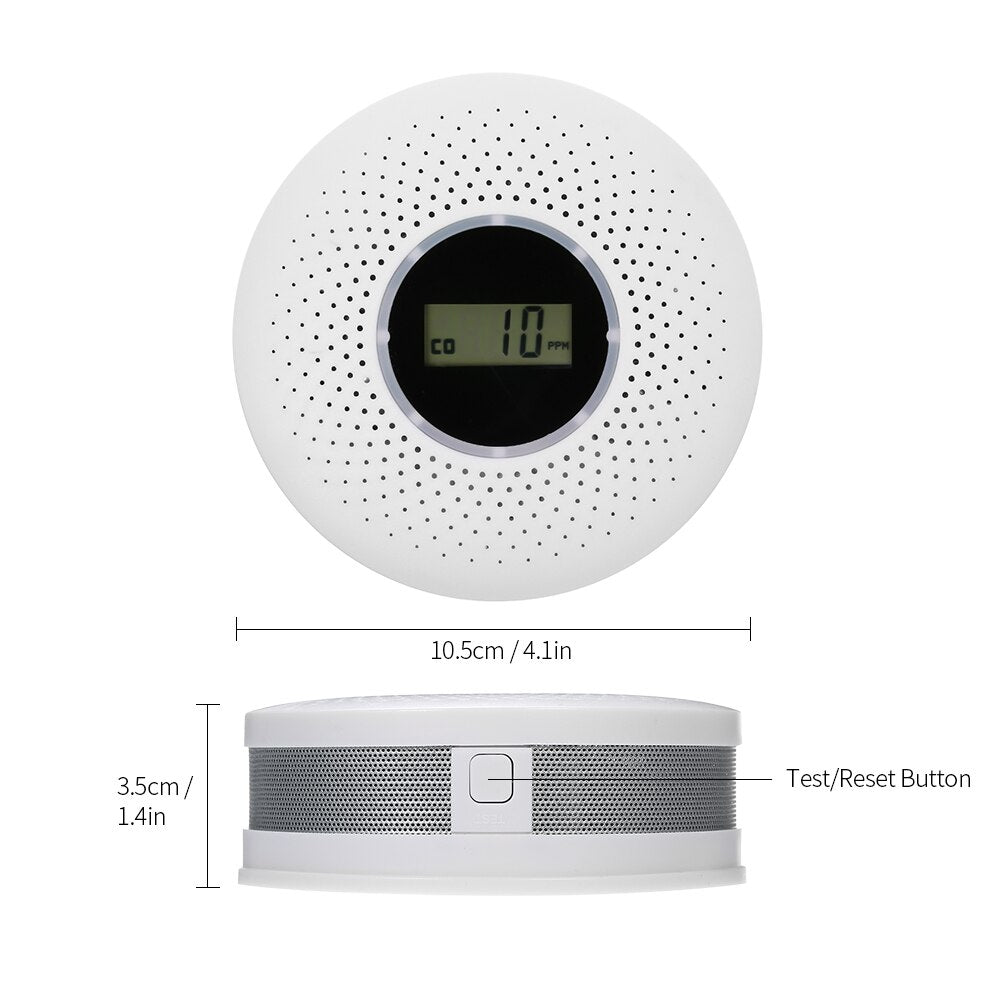 2-in-1 Carbon Monoxide & Smoke Detector Combi for Home Safety