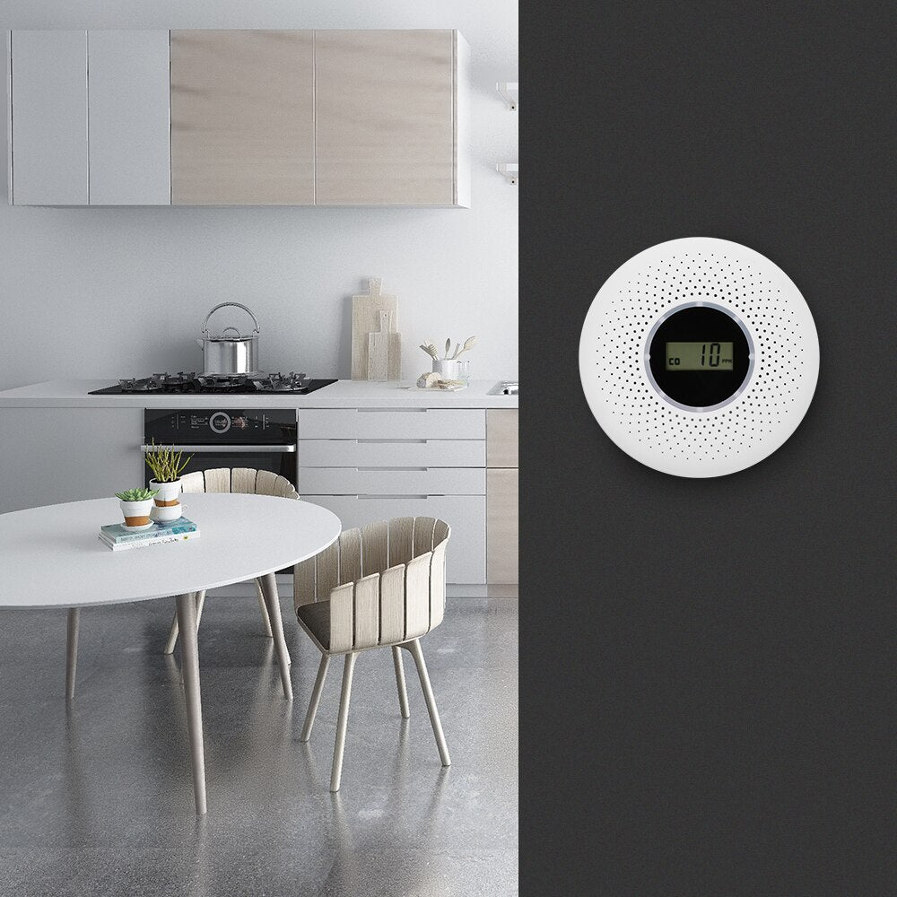 2-in-1 Carbon Monoxide & Smoke Detector Combi for Home Safety