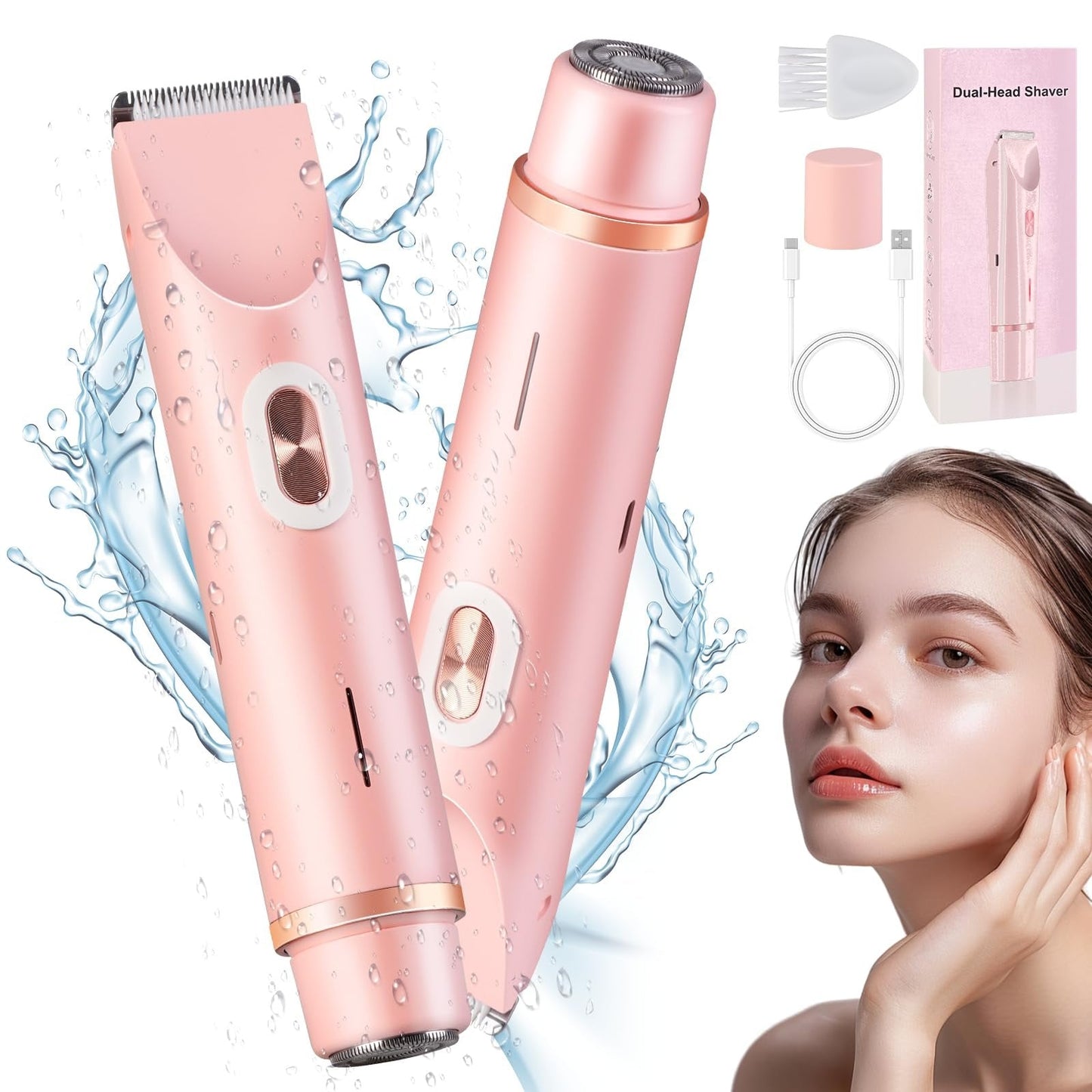 2-in-1 Electric Shaver & Bikini Trimmer for Women