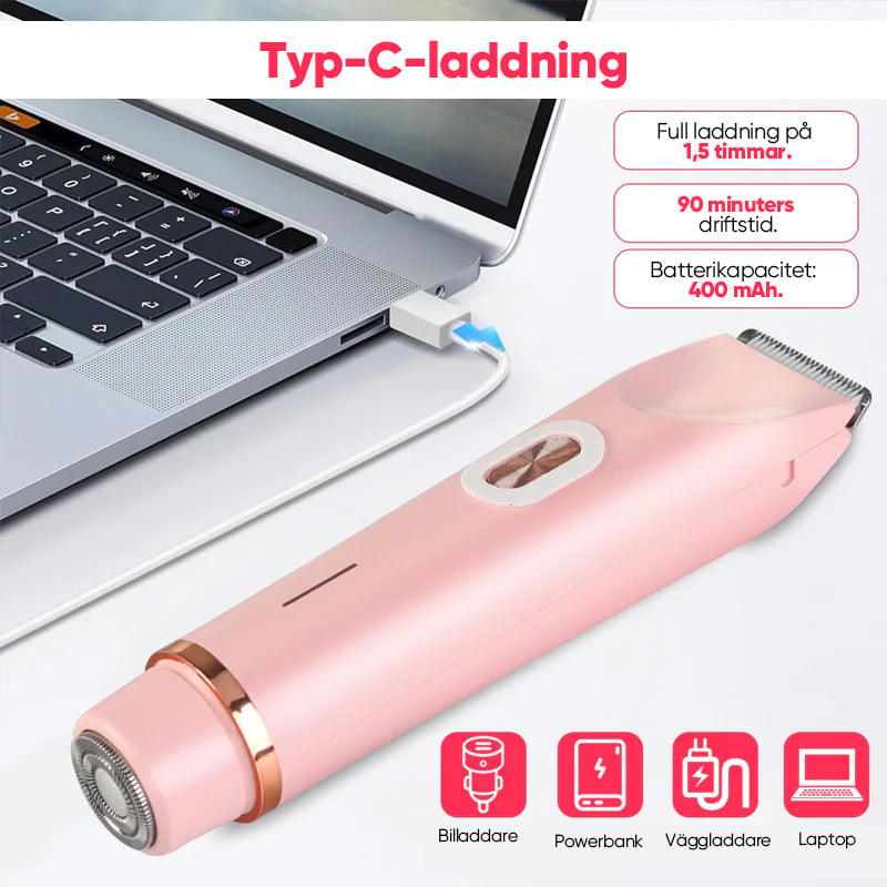 2-in-1 Electric Shaver & Bikini Trimmer for Women