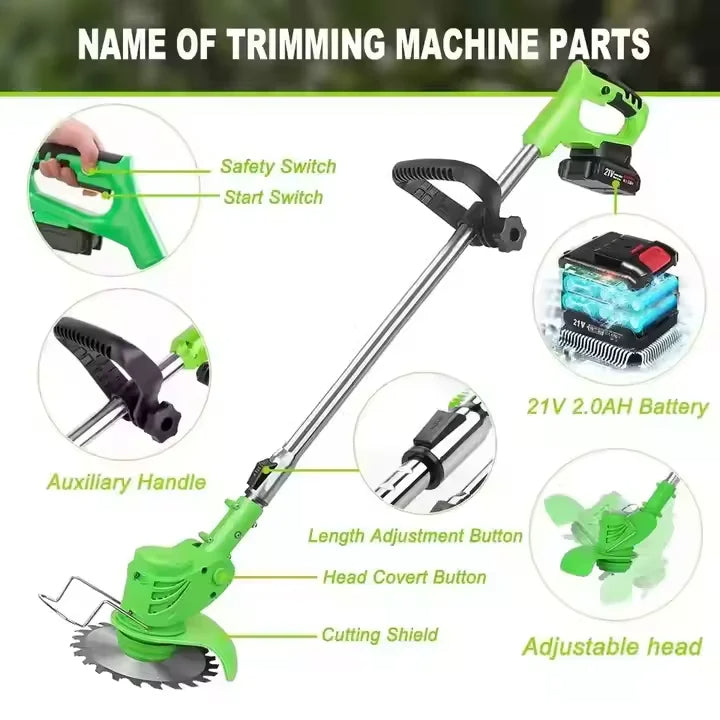 24V Powerful Electric Battery-Powered Wireless Grass Trimmer