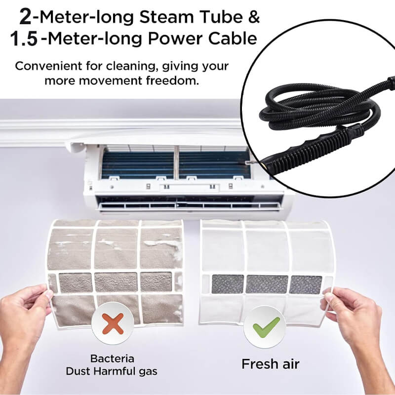 2500W High Pressure Steam Cleaner with 4 Nozzles