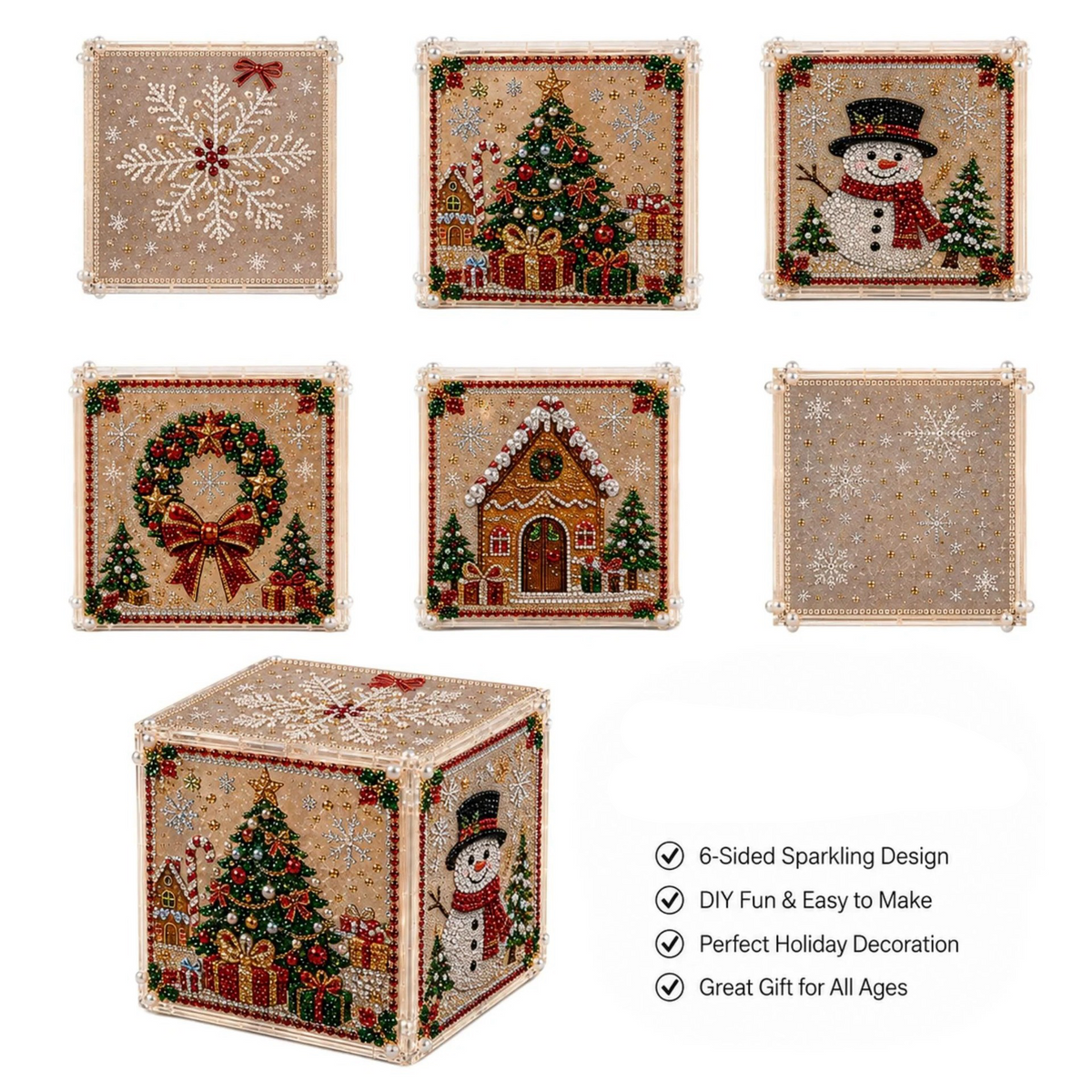 3D Diamond-Painted Christmas Gift Box