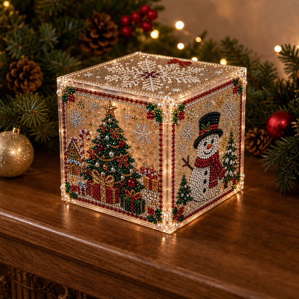 3D Diamond-Painted Christmas Gift Box