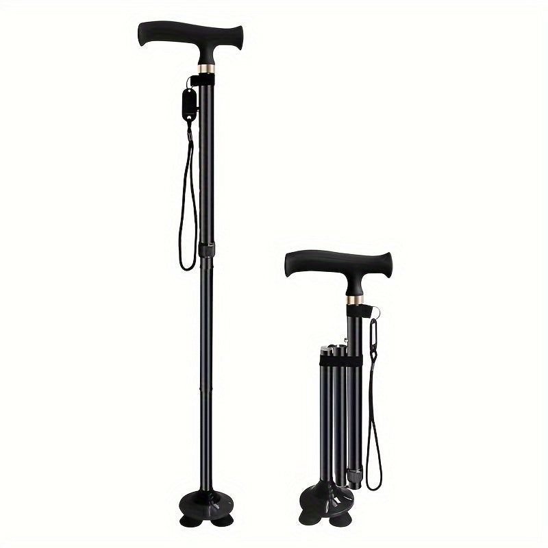 4-Leg Walking Stick – Foldable, Stable & Safe for Daily Use