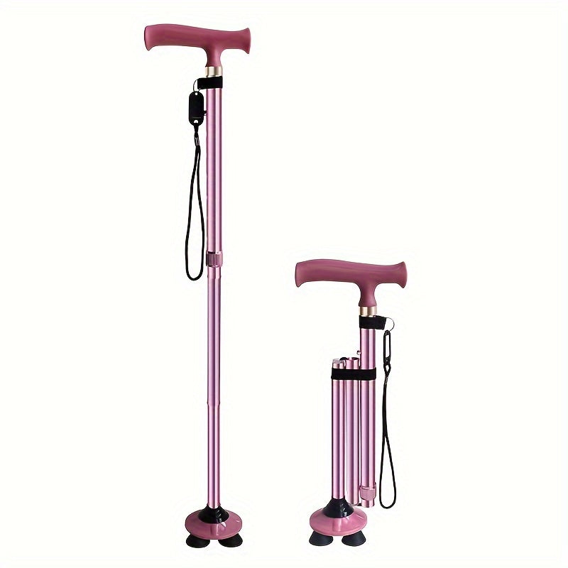 4-Leg Walking Stick – Foldable, Stable & Safe for Daily Use