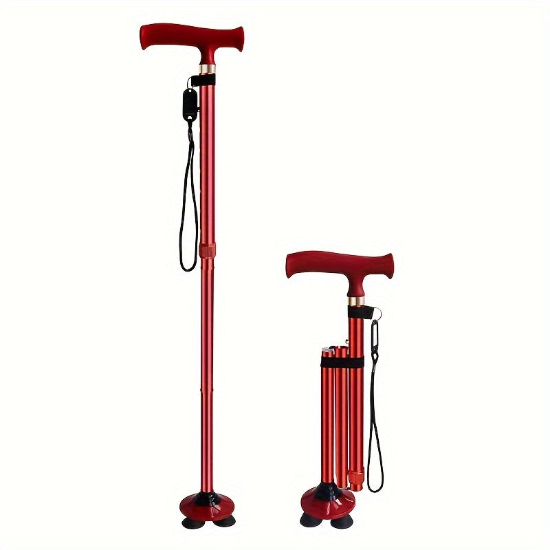 4-Leg Walking Stick – Foldable, Stable & Safe for Daily Use