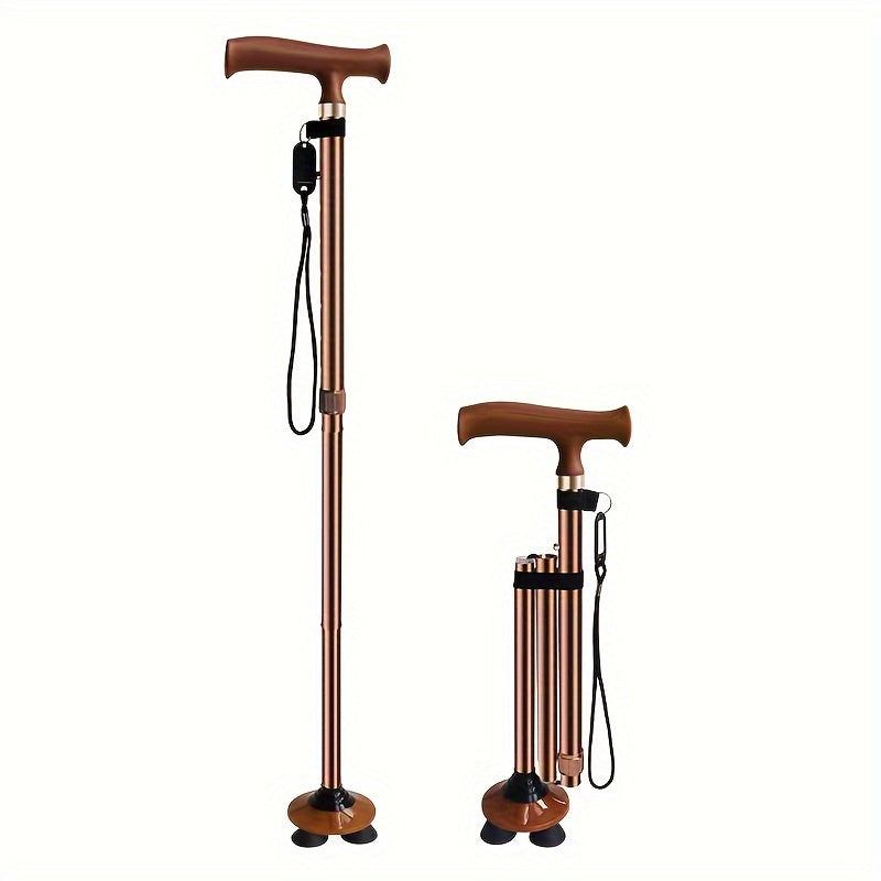 4-Leg Walking Stick – Foldable, Stable & Safe for Daily Use