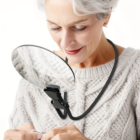 5X Magnifying Glass Pro – Hands-free adjustable neck loupe for seniors and people with visual impairments – Perfect for reading, sewing, crafting, and inspection