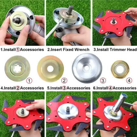 6-Blade Steel Trimmer Head for Grass Trimmers