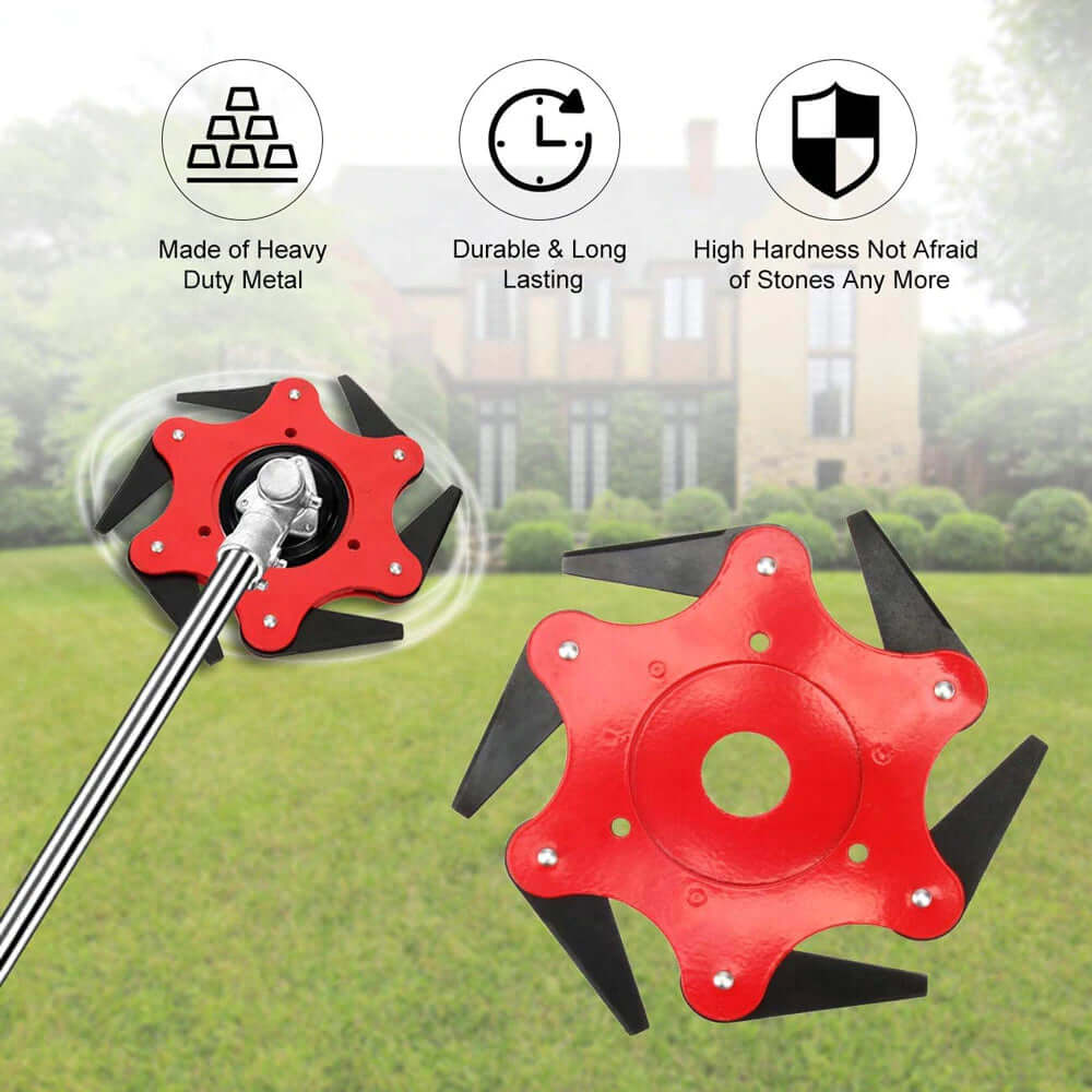 6-Blade Steel Trimmer Head for Grass Trimmers