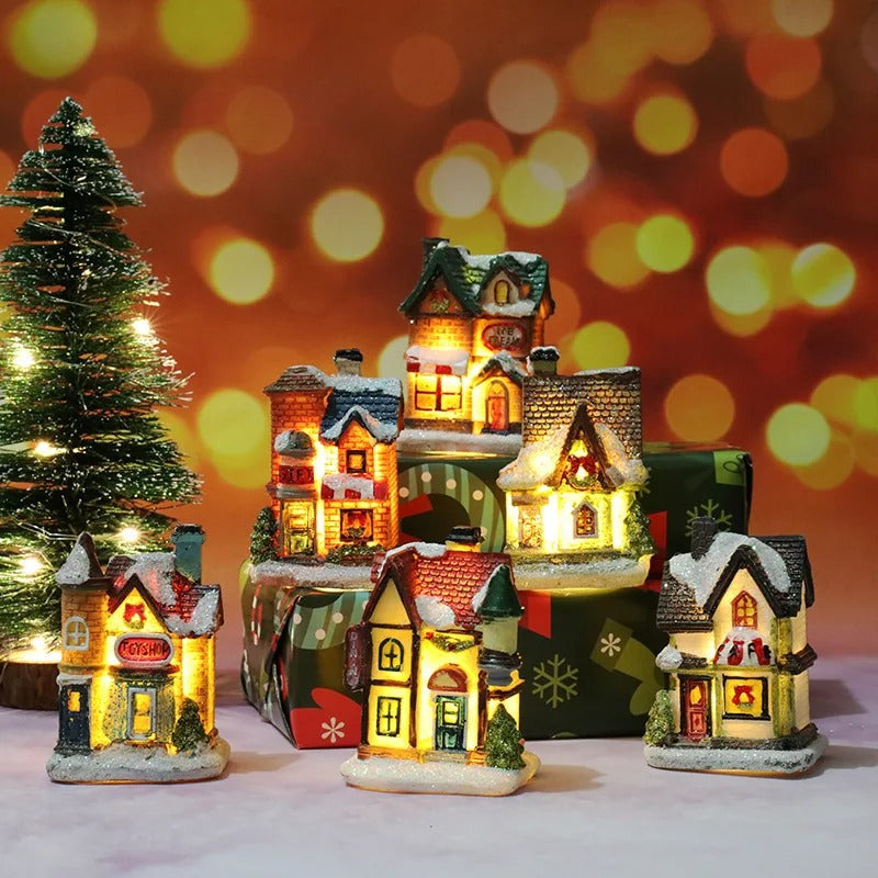 6-Piece LED Christmas Village House Set