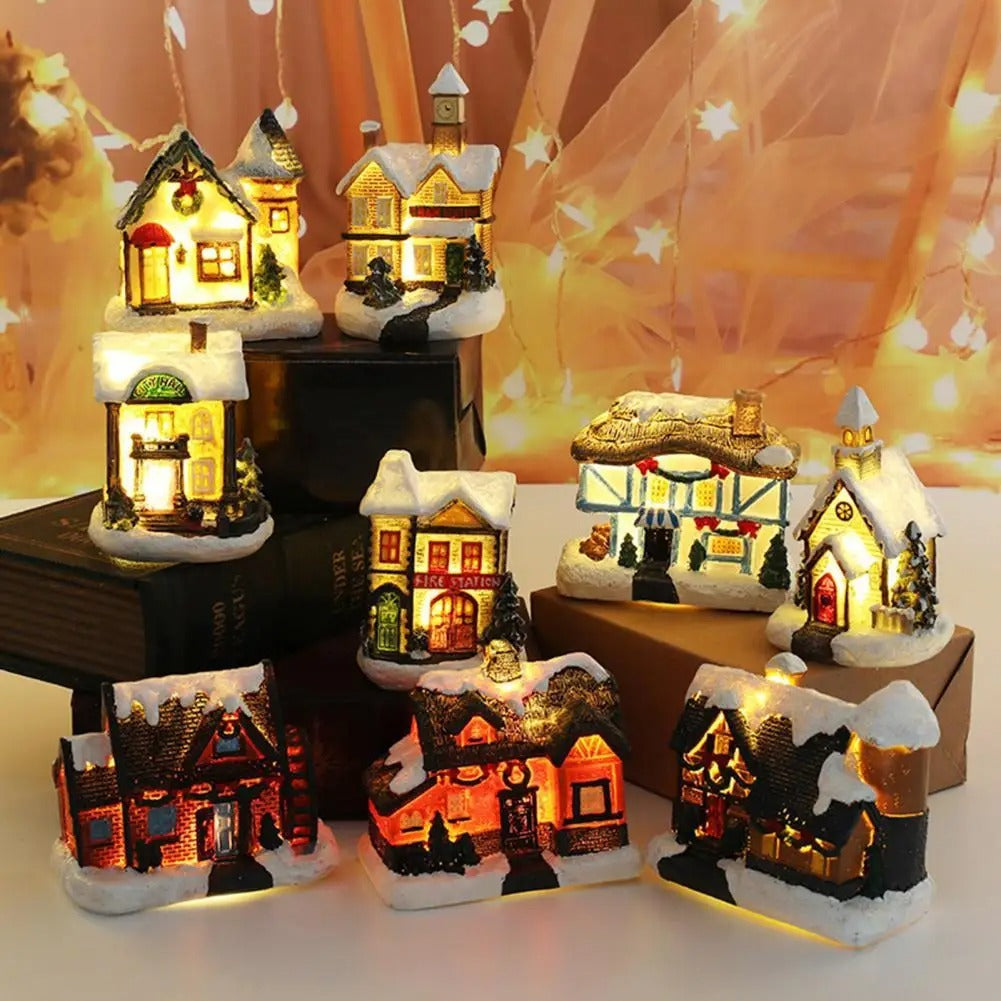 6-Piece LED Christmas Village House Set