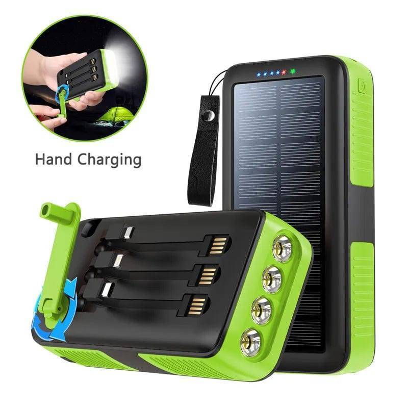 61200mAh Solar Hand Crank Power Bank with Dual USB Outputs