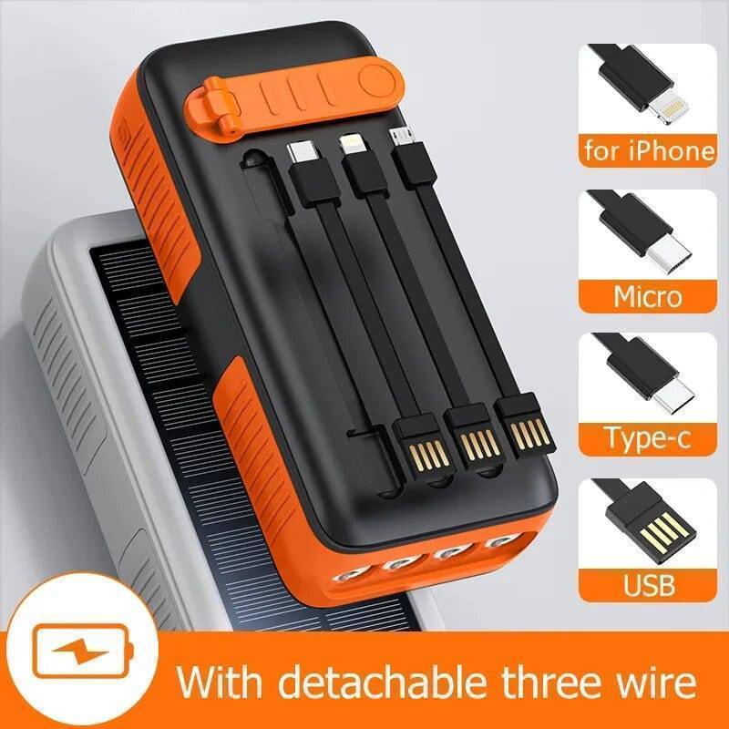 61200mAh Solar Hand Crank Power Bank with Dual USB Outputs