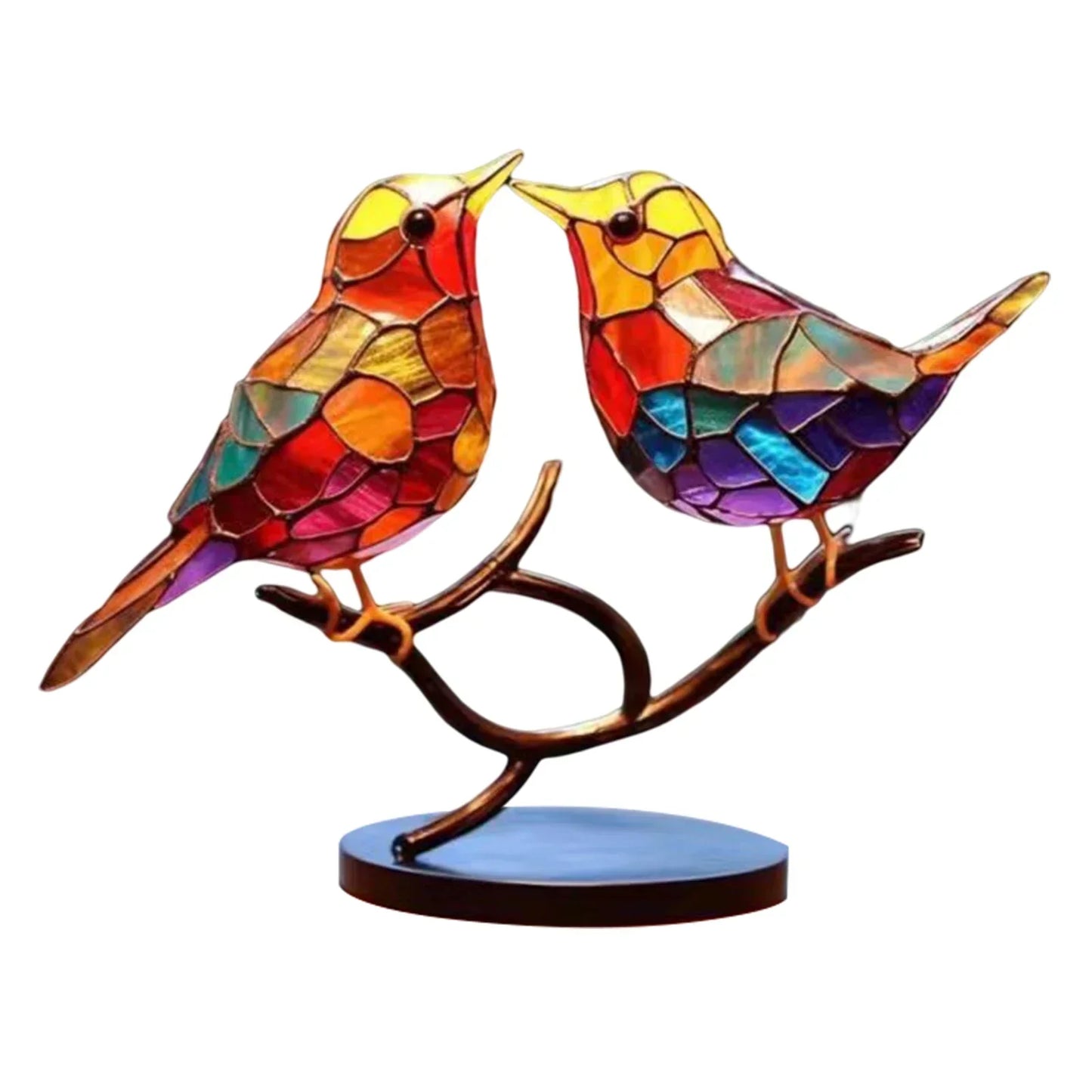 Acrylic Birds on Branch Sculpture – Elegant Artistic Home Decoration