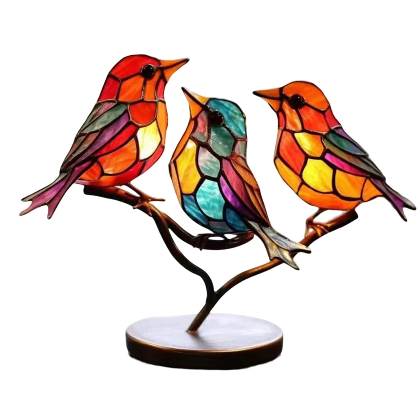 Acrylic Birds on Branch Sculpture – Elegant Artistic Home Decoration