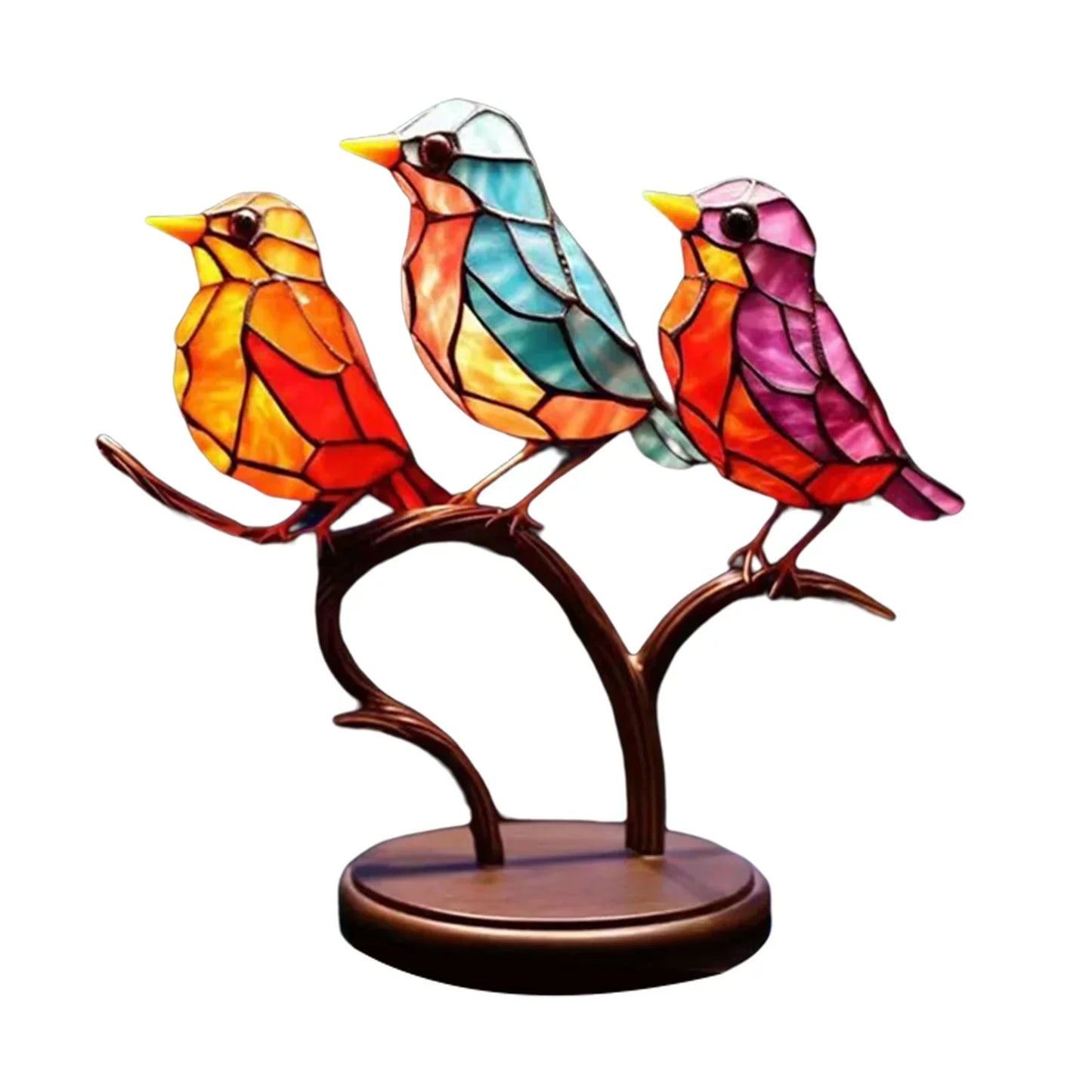 Acrylic Birds on Branch Sculpture – Elegant Artistic Home Decoration