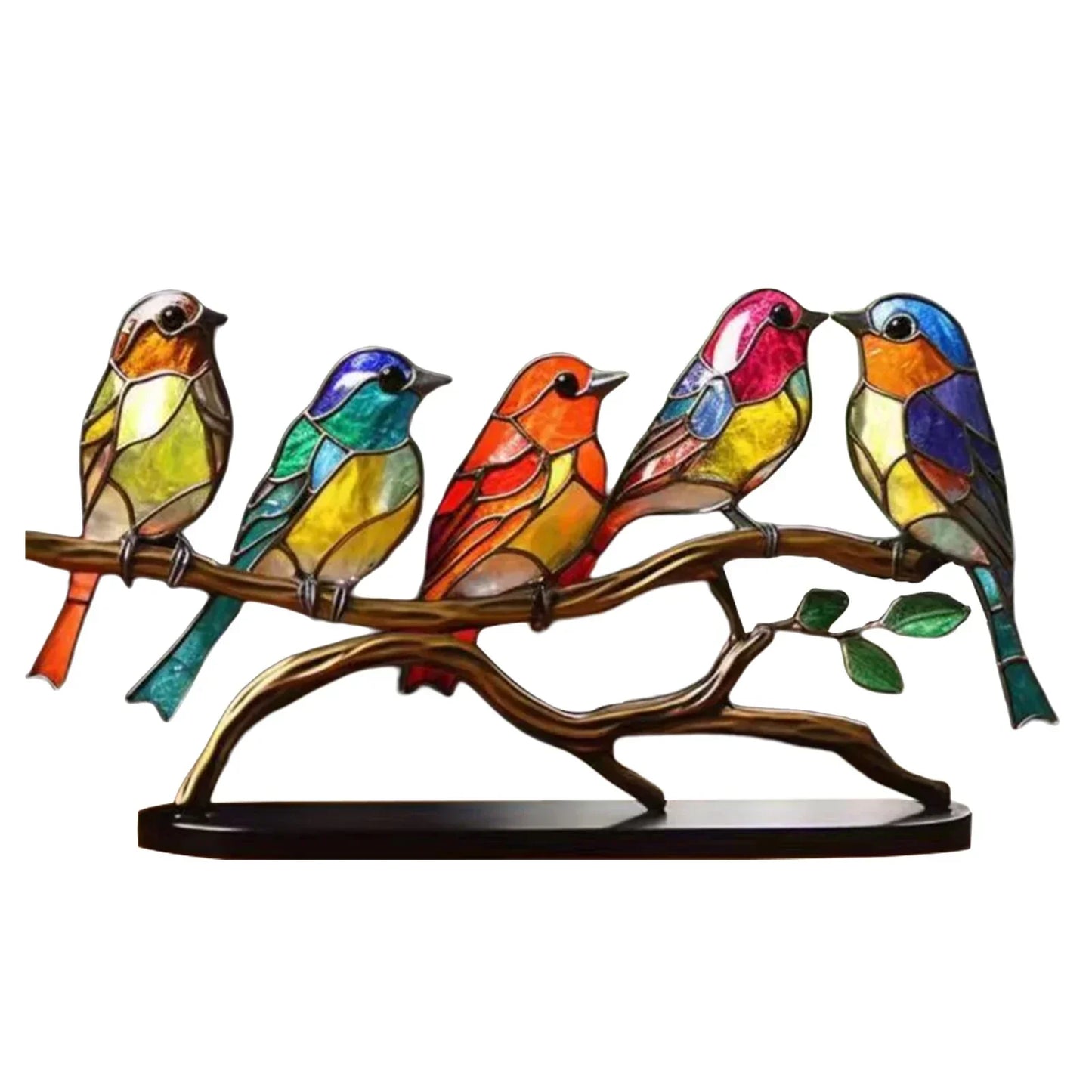 Acrylic Birds on Branch Sculpture – Elegant Artistic Home Decoration