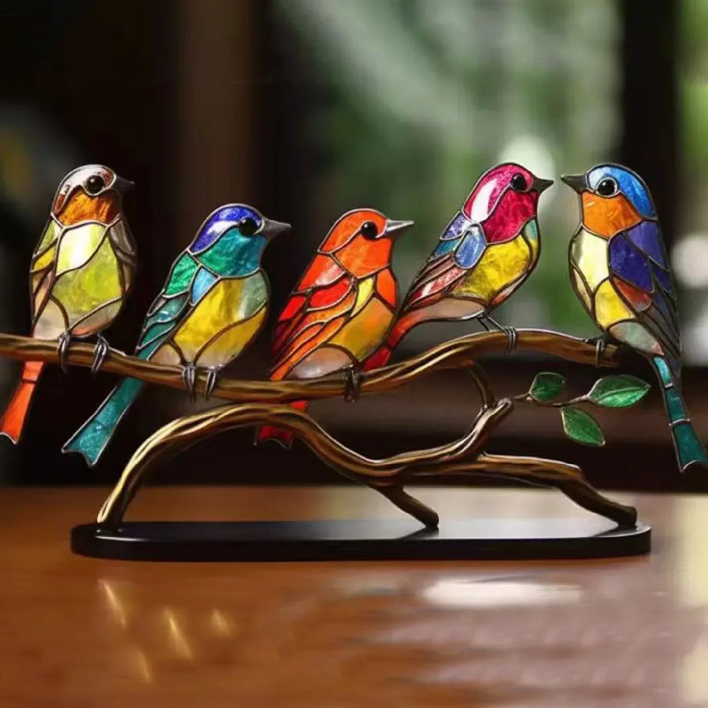 Acrylic Birds on Branch Sculpture – Elegant Artistic Home Decoration