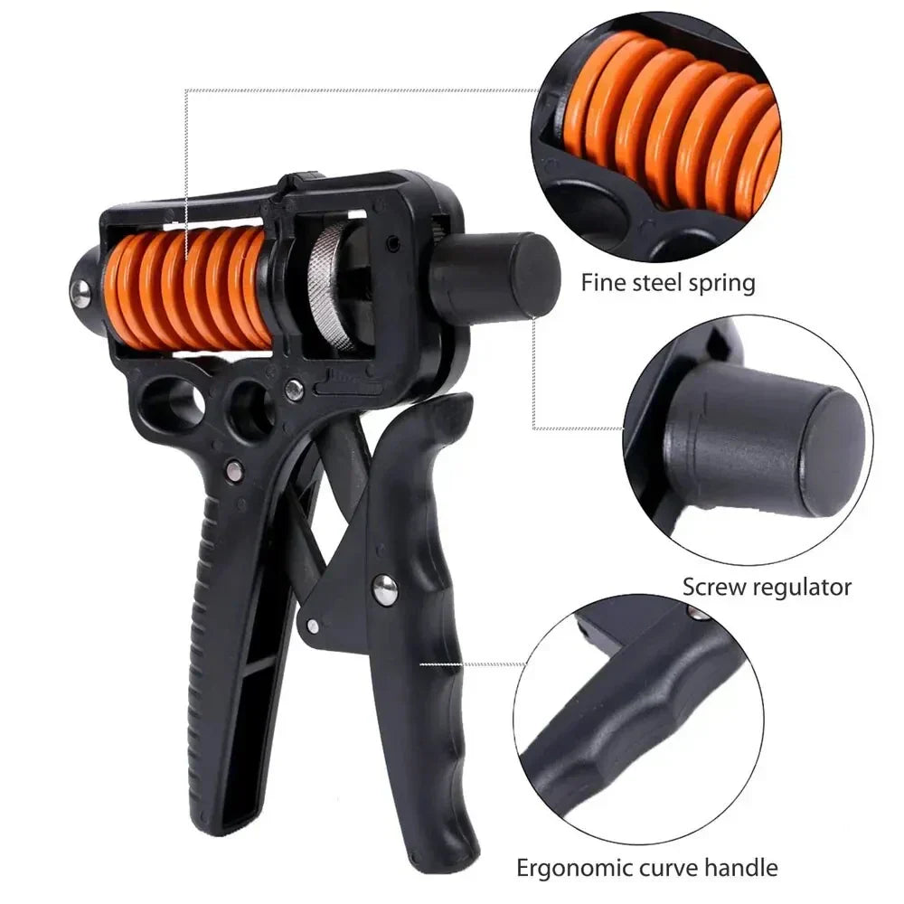 Adjustable 5-165kg Heavy Hand Grip Strengthener - Finger Expander for Arm, Wrist, and Forearm Training