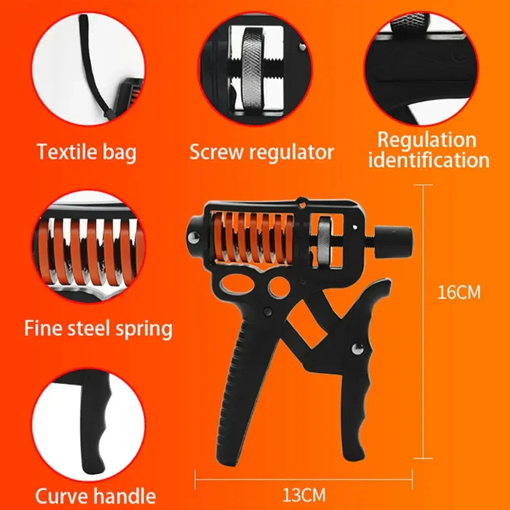 Adjustable 5-165kg Heavy Hand Grip Strengthener - Finger Expander for Arm, Wrist, and Forearm Training