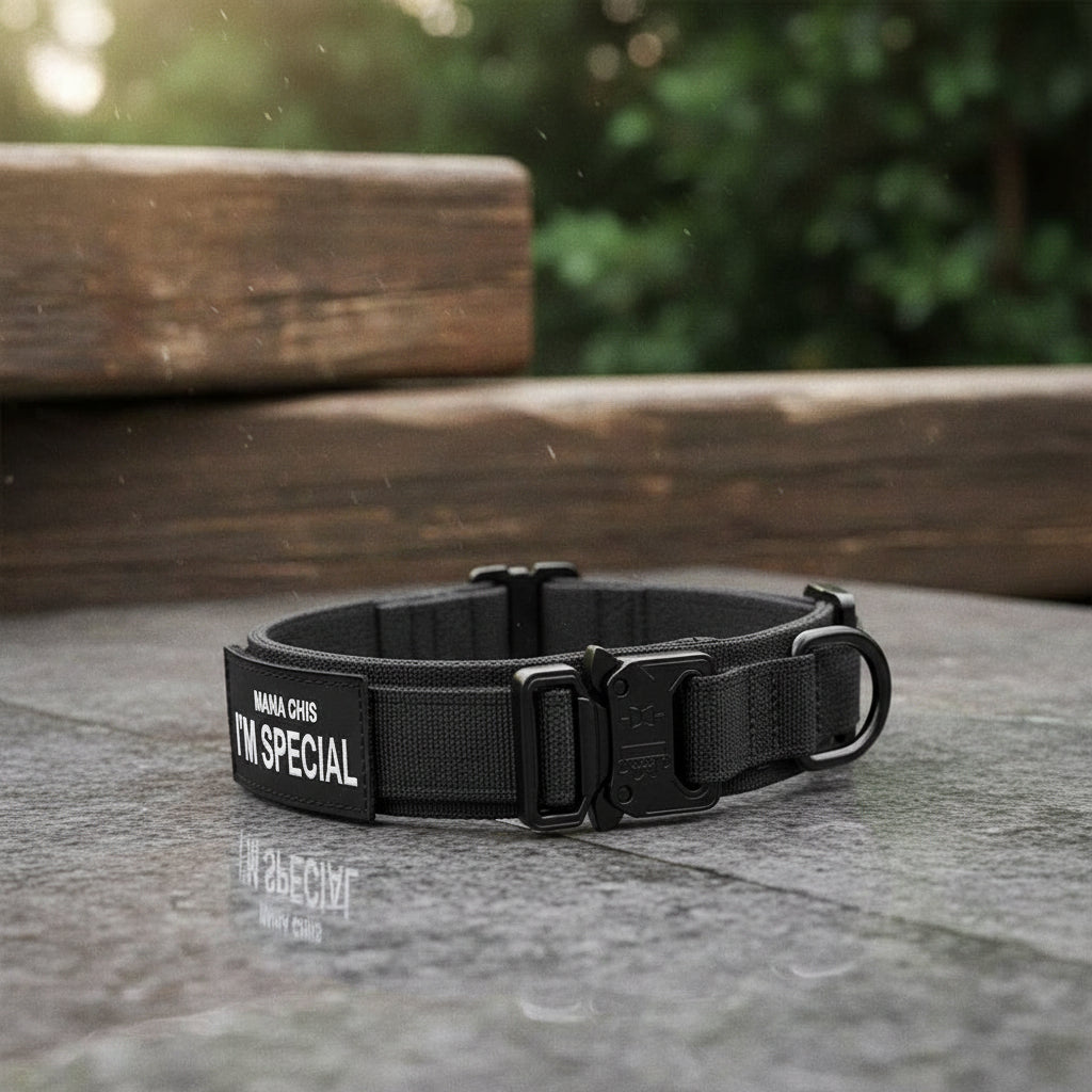 Adjustable Dog Collar Made of Durable Nylon, Waterproof, Ergonomic Handle, For Medium and Large Dogs