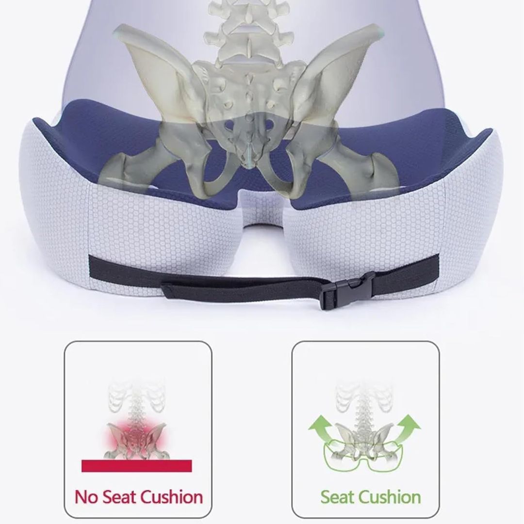 Adjustable Memory Foam Sit Bone Relief Cushion - Ergonomic Comfort