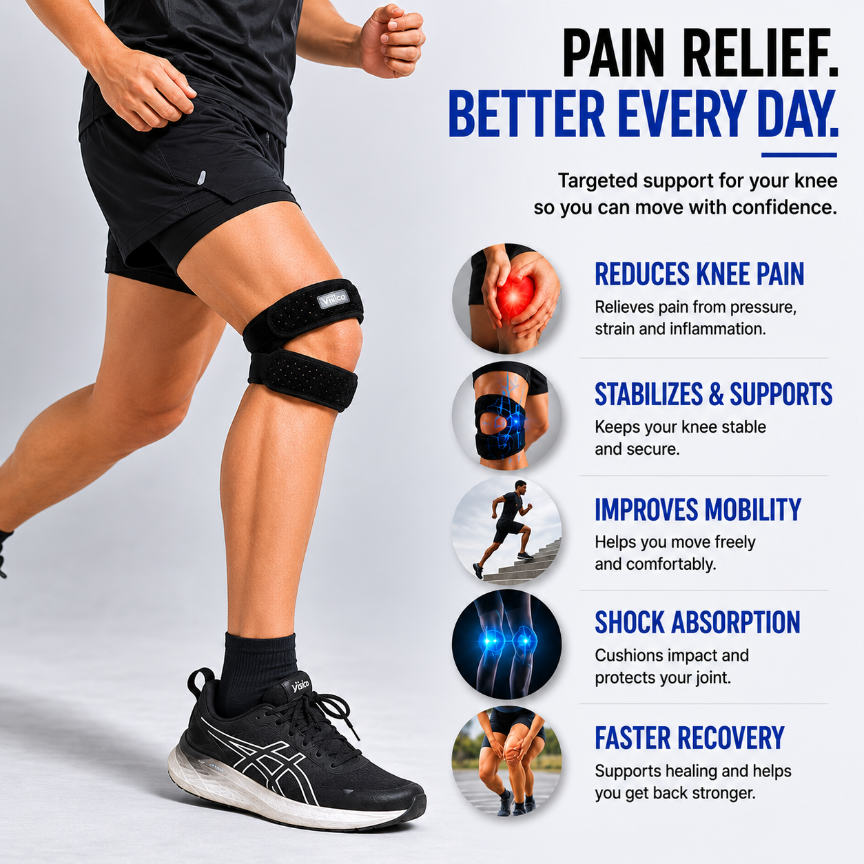 Adjustable Patellar Support Strap