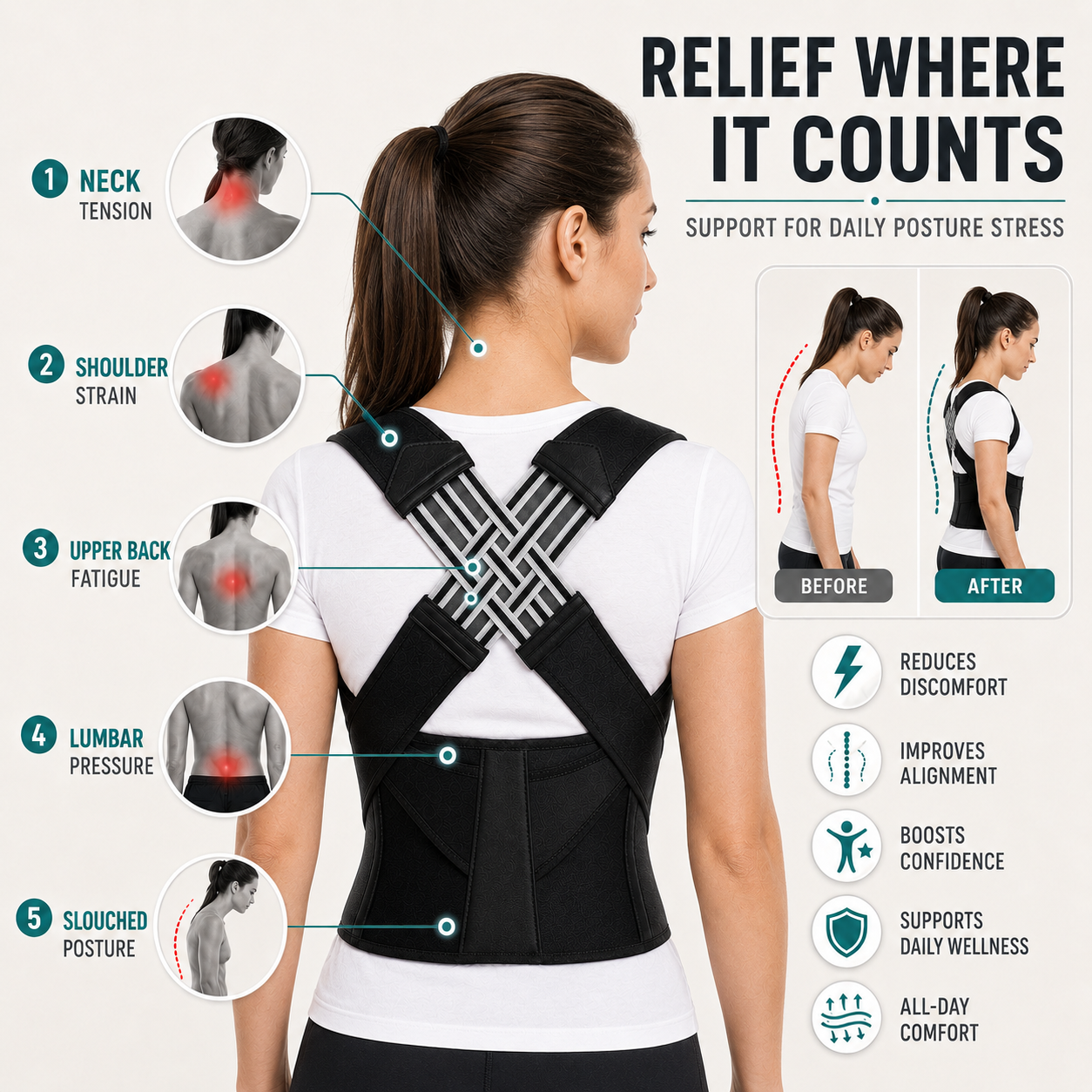 Adjustable Posture Support Brace