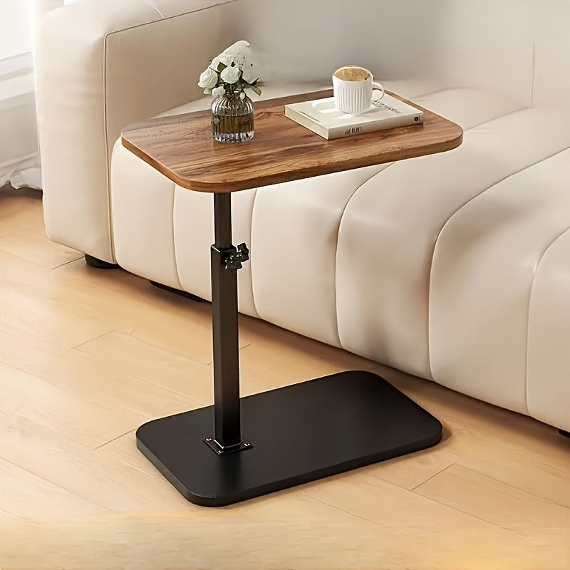 Adjustable Side Table with Rectangular Top – Modern Metal Frame – Adjustable Height – Space-Saving Design