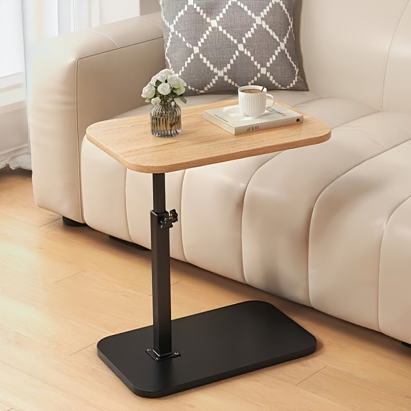Adjustable Side Table with Rectangular Top – Modern Metal Frame – Adjustable Height – Space-Saving Design