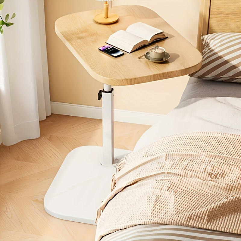 Adjustable Side Table with Rectangular Top – Modern Metal Frame – Adjustable Height – Space-Saving Design