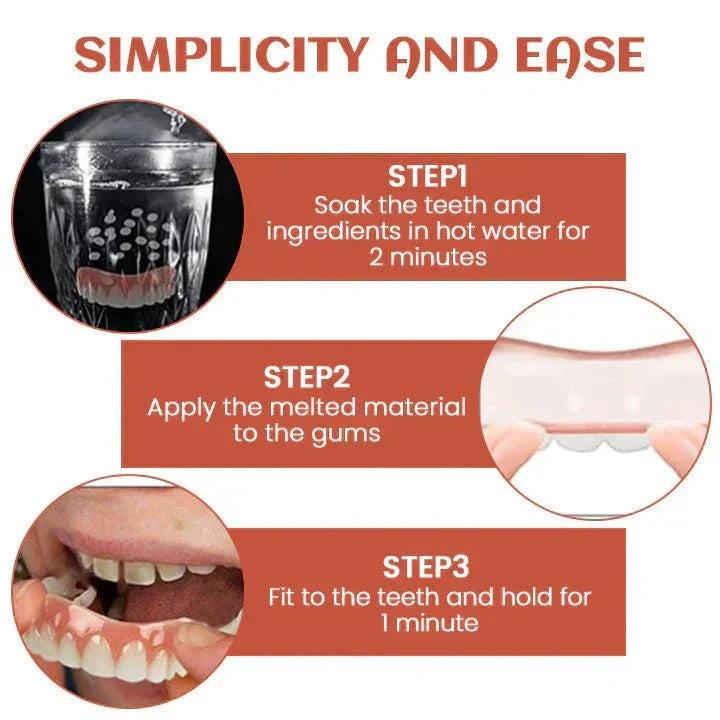 Adjustable Silicone Denture Set for a Natural Smile