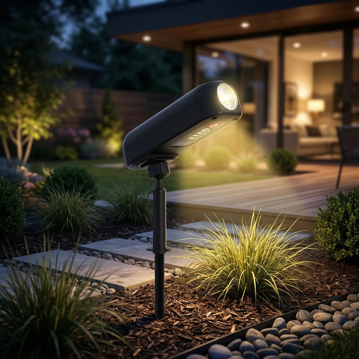 Adjustable Solar-Powered Outdoor Spotlight