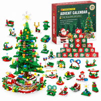 Advent Calendar | 24 Building Block Surprises | LED Christmas Tree Set Christmas Activity