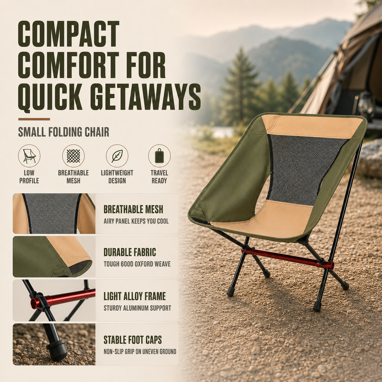 Aeroluna Ultralight Folding Highback Chair