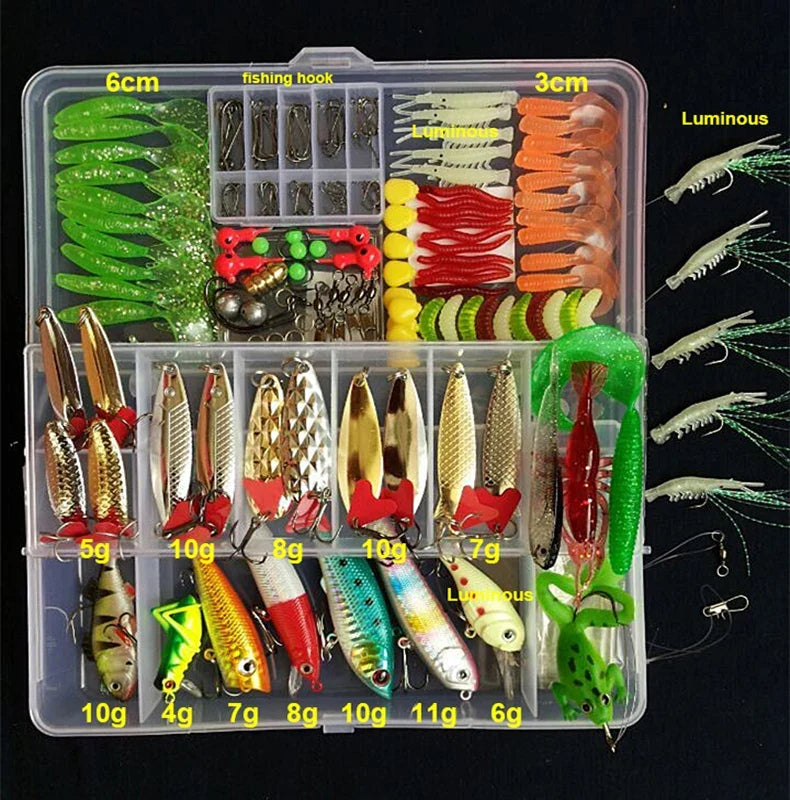 All-in-One Fishing Lure Kit for Freshwater & Saltwater