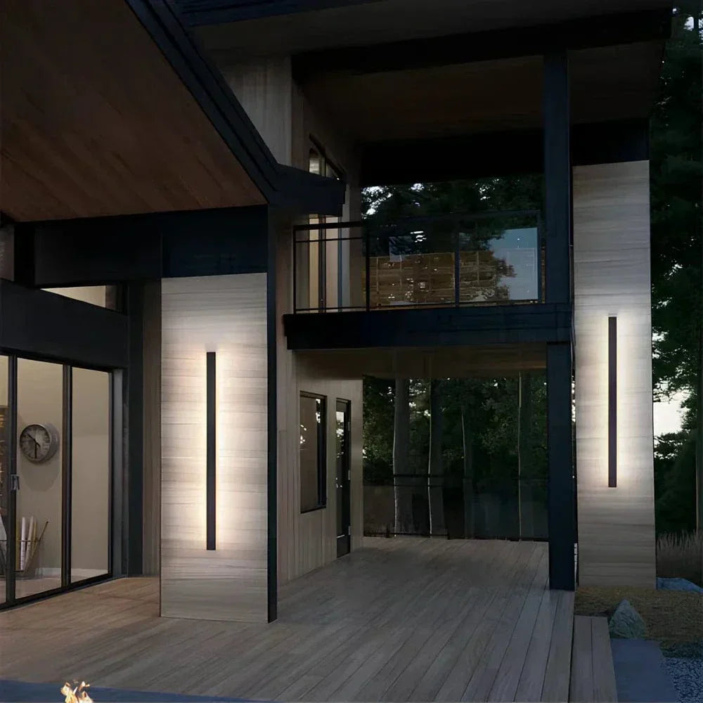 Aluminium Backlit Modern Outdoor Wall Sconce