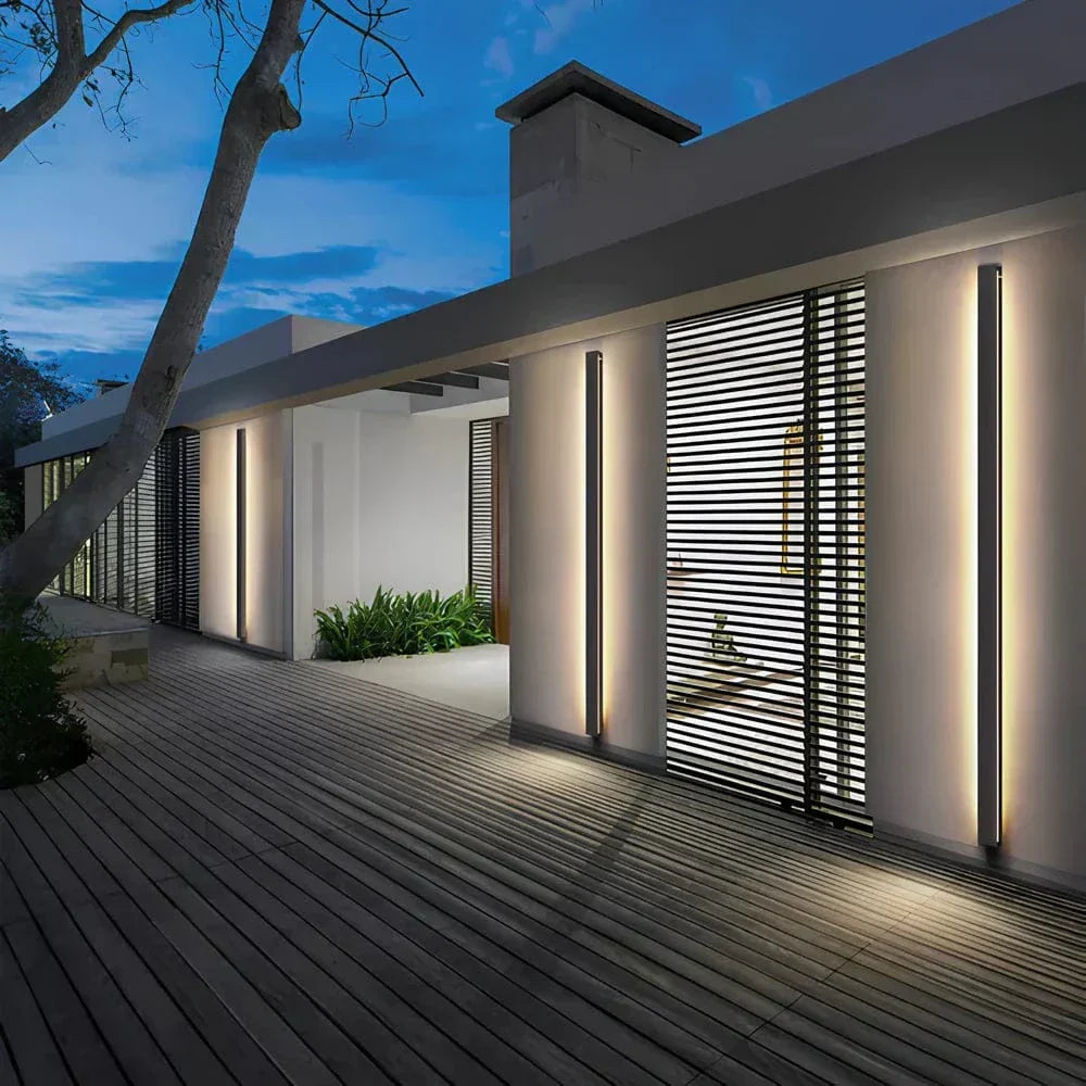 Aluminium Backlit Modern Outdoor Wall Sconce