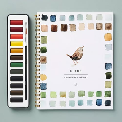 Art Book | Watercolor Workbook for Beginners | Step by Step Painting Book | AquaBliss