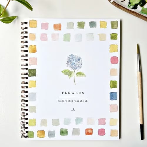 Art Book | Watercolor Workbook for Beginners | Step by Step Painting Book | AquaBliss